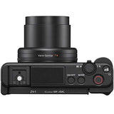 Sony ZV-1 Compact Digital 4K Camera Vlogger Creator's Kit ACCVC1 Includes GP-VPT2BT Shooting Grip with Wireless Remote Commander + 64GB Card DCZV1/B Bundle Deco Gear Case + LED Light and Accessories