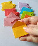 100 Tiny Miniature Envelopes, 1x1.5", very tiny cute tooth fairy envelopes, a set of 100 color envelopes