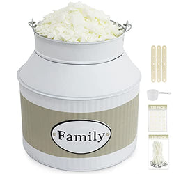 10 Lb Soy Wax for Candle Making , Candle Making Kits with 120 6-inch Candle Wicks, a 1.7 Oz Measuring Spoon, 3 Center fixtures and a Beautiful Large Tin Can