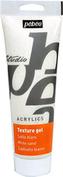 Pebeo Studio Acrylics Auxiliaries 250ml Sand Texture Gel, White Tube