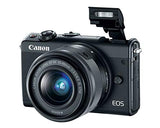 Canon EOS M100 Mirrorless Camera w/15-45mm Lens - Wi-Fi, Bluetooth, and NFC Enabled (Black) (Renewed)