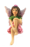 GlitZGlam Emma The Sitting Garden Fairy – a Miniature Fairy Statue for Your Fairy Garden