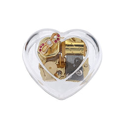 YouTang Heart-Shape Creative Transparent Acrylic 18-Note Wind-up Musical Box,Musical