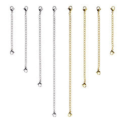 D-Buy 8 Pcs Stainless Steel Necklace Extender Bracelet Extender Extender Chain Set 4 Different