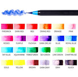 24 Colors Watercolor Brush Pens,Real Brush Pens with Flexible Nylon Brush Tips, Paint Markers for Drawing, Painting, Coloring, Calligraphy with Water Brush for Artists and Beginner