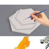 Painting Canvas Panel, Hexagon Stretched Boards, 100% Cotton Primed Blank Canvas Frame Set of 6 (8"/10"12"), for Students Artist Hobby Painters Beginners Oil Painting