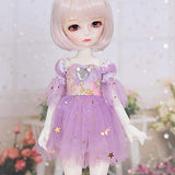 YNSW BJD Doll, Cute Doll in Purple Dress 1/6 12 Inch 30 cm Jointed Dolls Body Clothes Shoes and Wig Included There are Also