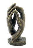 Bellaa 24803 Hand Statues by Rodin's The Cathedral Soulmates Lovers Sculpture Perfect Wedding 11 inch Bronze Color