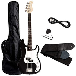 Costzon Full Size Electric 4 String Guitar for Beginner Starter Complete Kit, Rose Fingerboard and Bridge, w/Two Pickups & Two Tone Control, Guitar Bag, Strap, Guitar Pick, Amp Cord (Black Bass)