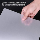 Translucent Vellum Paper, Bachmore 8.5x11 inches Tracing Pad, 75 Sheets for Pencil, Marker and Ink - Trace Images, Printable, Sketch, Preliminary Drawing, Overlays 56 LB / 90 GSM (1 Pack)