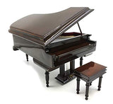 SHTWX Piano Music Box with Bench and Black Case Musical Boxes Gift for Christmas/Birthday/Valentine's Day, Melody Canon