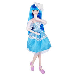 EVA BJD 57cm 22 Inch Doll Jointed Dolls - Including Clothes with Wig, Shoes,Accessories for Girls Gift (Party Wear-Blue)