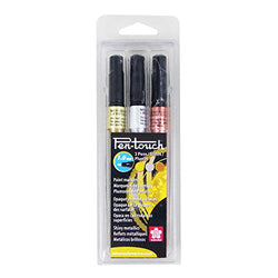 Sakura 42391 3-Piece Fine Pentouch Paint Marker, 1.0mm, Gold, Silver and Copper