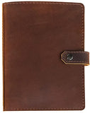 Refillable Leather Journal with 6 Ring, Leather Binder Organizer with Lined Pages, 100 Sheets, Personal Size, Brown