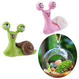 N/ hfjeigbeujfg Miniature Fairy Garden 2Pcs Miniature Snail Garden Ornament Craft Dollhouse DIY Scenery Decoration