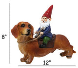 Funny Guy Mugs Gnome and a Dachshund Garden Gnome Statue- Indoor/Outdoor Garden Gnome Sculpture for Patio, Yard or Lawn