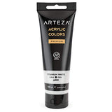 Arteza Acrylic Paint Titanium White Color 2 Pack and Acrylic Paint Mars Black Color 2 Pack, (120 ml Pouch, Tube), Rich Pigment, Non Fading, Non Toxic, Single Color Paint for Artists, Hobby Painters