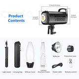 Neewer 150W LED Video Light, CB150 5600K LED Continuous Lighting Kit, Bowens Mount, 2.4G Remote, Lantern Softbox, Stand, 13000Lux/1m, CRI/TLCI 97+ for Portrait,Wedding,Interview,YouTube,Video