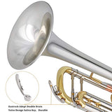 Eastrock Trumpet Bb Cupronickel Intermediate Double-Braced Trumpet Instrument with Waterproof Hard Case,Five Legs Trumpet stand,Gloves, 7C Mouthpiece and Valve Oil