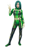 C-ZOFEK Women's Asui Tsuyu Froppy Cosplay Costume Green Bodysuit Jumpsuit (Medium)