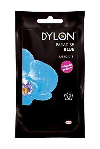 Dylon Hand Fabric Tie Dye used Worldwide by Best Designers, Multi-Purpose, Suitable for Small Natural Fabrics, Permanent and Easy to Apply, Color: Paradise Blue, Size: 1.76 oz (50 grams)