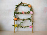 Miniature Flower Arch. Decorative Dollhouse Wicker Rattan Stand Natural Colour.