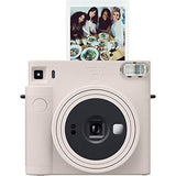 Fujifilm Instax Square SQ1 Chalk White Instant Camera + Fuji Instax Square Instant Film + Accessory Bundle