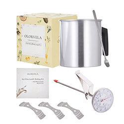 olorvela Candle Wax Melting Pot with Thermometer, Candle Pouring Pot Kit, Perfect for Candle Making, Soap Making and DIY Craft Projects (Pot Kit)