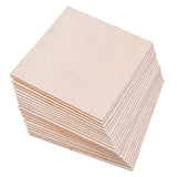 Unfinished Wood Sheet DIY Supplies Blank Wooden Plate Model Slices Wooden Squares Cutouts Home Decoration 4 x 4 inches 1mm 20 Pieces