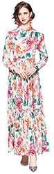 LAI MENG FIVE CATS Women's Floral Print Maxi Dress Flowy Casual Button Up Long Dress