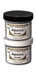 Waterproof Air Dry Clay for Sculpting and Repairs - Adhering to All Surfaces Non-Toxic 2 Part Epoxy Putty Sculpting Clay - 2 Part A & B Self Hardening Apoxie Sculpt Modeling Clay by Aves, 1 Lb, Black