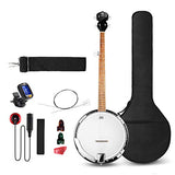 Vangoa 5 String Banjo Remo Head Closed Solid Back with beginner Kit, Tuner, Strap, Pick up, Strings, Picks and Bag