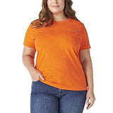 Dickies Women's Plus Size Short Sleeve Heavyweight T-Shirt, Orange, 3X-Large