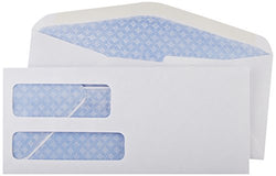 AmazonBasics AMZ92W #9 Double Window Envelopes, White, 500 ct