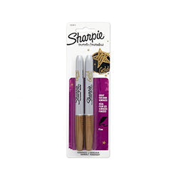 Sharpie Metallic Fine Point Permanent Markers, 2 Markers, Gold (1823813) Color: Gold Size: 2-Pack