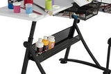 Studio Designs Modern Fusion Craft Center with 24" Tray and Stool, Charcoal/White