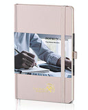 Classic Hardcover Lined Journal - Thick 120 gsm Paper, 123 Numbered Pages with Perforated Corner 5.25 X 8.25 – Ruled Notebook for Women and Men While Working, Writing and Note Taking, Light Pink