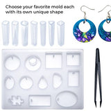 ALEXES Resin Accessories Decoration - Resin Keychain Kit - Resin Decoration Accessories Kit - Epoxy Resin Jewelry Making Supplies - Resin Earring Molds Silicone Jewelry Making Kit
