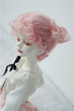 JD269 7-8inch 18-20CM Twins Bowl updo Mohair Doll Wig 1/4 MSD BJD Wigs (Pink)