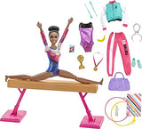 Barbie Gymnastics Playset: Brunette Doll with Twirling Feature, Balance Beam, 15+ Accessories, Great Gift for Ages 3 to 7 Years Old