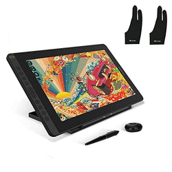 2021 HUION KAMVAS 16 Graphics Drawing Tablet with Screen Full-Laminated Android Support Graphic Monitor with 8192 Level Pressure Battery-Free Stylus Tilt 10 Express Keys Adjustable Stand Glove