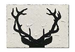 NANKAI Hand-Painted Deer Antler Abstract Painting Large Black and White Art on Canvas Black and White Minimalist Wall Art 28x40 inch large wall Art Contemporary Abstract Wall Decor Home Decor Wall Ready to Hang