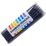 Black Wood Rainbow Colored Pencils - Write and Draw in 7 Brilliant Colors