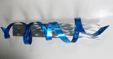 Statements2000 Large Blue & Silver 3D Abstract Metal Wall Art Sculpture -Unique Modern Metallic Wall Accent - Blue Hurricane by Jon Allen - 47" x 10"