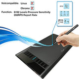 Drawing Tablet UGEE M708 V2 10x6 Inch Ultrathin Digital Graphics Art Pad with 8 Hot Keys 8192 Level Battery-Free Stylus Support Win/Mac/Android for Paint, Creation Sketch, Online Teaching