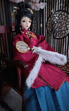 BJD Handmade Doll Chinese Ancient Style Female Winter Clothing for 1/3 BJD Girl Dolls Clothes Accessories