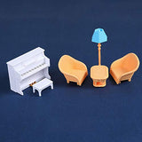 Acxico 6PCS Set Sofa Table Miniature Doll House Furniture Living Room Kids Play Dollhouse Accessories