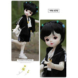 MEESock Handmade BJD Girl Doll Clothes, Casual Style Fashion Clothes Full Set for 1/6 SD Girl Doll Dress Up Accessory