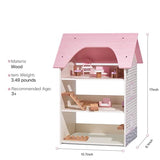 ROBUD Dollhouse Pink Dream House for Girls Pretend Play Sets for Toddlers DIY 3 Story Doll House with Furniture for Kids