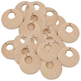 Baosity 50pcs Wood DIY Pendants Wooden Teether Art Crafts Unfinished Unpainted 40mm